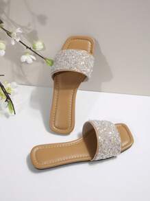 Elegant Women's Sandals, Offering Ultimate Comfort With Soft Soles, Colorful Stylish Design, Sparkling Rhinestone Decor, Suitable For Everyday Wear, Fashionable And Comfortable Shoe Choice For Women