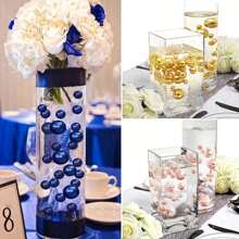 6050pcs Artificial Floating Pearls - Non Porous Plastic Pearls For Vase Filling - Glossy Decorative Pearls For Center Decorations, DIY Weddings, Parties, Birthdays, Anniversaries, Christmas Decorations[Excluding Vase, DIY Required]