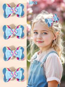 2 pièces Pinces à cheveux colorées en forme de nœud pour filles, accessoires en forme de sucette en tissu, jolies barrettes pour les meilleures amies, cadeaux d'automne et d'hiver