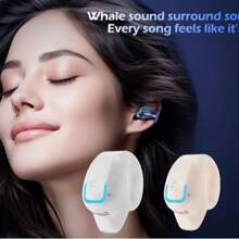 Wireless Earbuds With Clip On Design, Noise-Proof For Calls, Universal Phone Control, Push Button Media Control, Rechargeable Lithium Polymer Battery, Open Earphones, Suitable For Sports, Compatible With Mobile Phones, Anime/Movie/TV Series/Video Game Themes, Condenser Microphone, Wireless Adult