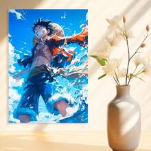 Framed Anime Pirate-Themed Canvas Wall Art - Vibrant Dynamic Action Scene Painting,  High-Quality Canvas Print For Bedroom, Living Room, Hallway Decor - Perfect Gift For Anime & Adventure Fans