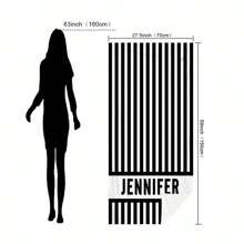 1pc Custom Text Beach Towel, Strong Water Absorption, Suitable For Swimming Pool, Camping Trip, Extremely Comfortable,Multi-Functional,Adjustable, Ornamental,Reusable,Breathable,Exquisite,Adorable,High-Quality,Modern,Colorful,Cute,Comfortable,Stylish,Soft,Custom,Personalized,Unique,Ideal Gifts For Him,Ideal Gifts For Her,Boyfriend,Girlfriend,Dad,Mom,Family,Friends,Son,Daughter,Office,Tea Room,School,Home,Home Refresh,Customized Beach Towels