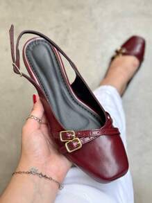 COMFORT SLINGBACK WITH BUCKLES - Redwood - View 4