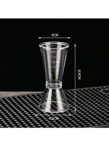 2pcs/Set 40/10CC Transparent Measuring Cup, Party Cocktail Shaker, Ounce Cup Measuring Tool, Kitchen Bar Accessories, Wedding And Birthday Supplies, Home And Party Decorations