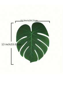 10pcs Artificial Palm Leaves Turtleback Leaf Jungle Beach Party Theme Flower Arrangement Accessories Cup Mat Party Decorations, Saudi National Day,Christmas - Green - View 11
