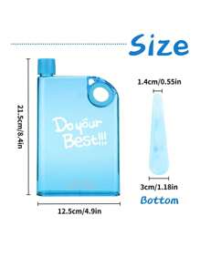 1 pieza Botella de agua transparente de viaje de 380ML, de estilo deportivo con anillo de AS+PP, de peso ligero y con acabado mate plano, adecuada para adultos y viajes al aire libre