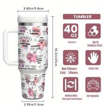 1 40 Oz Stainless Steel Tumbler Cup With Lid And Straw, Gift For Women And Moms, Incontain BPA , Suitable For Hot And Cold Beverages, Christmas, Thanksgiving, Valentine's Day, Mother's Day, Graduation Gifts. Perfect For Everyday Life, Home And Kitchen Use