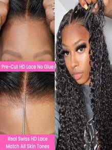 bling hair Perruques naturelles sans colle Wear and Go, pré-épilées, pré-coupées, 6x4, 9x6, 5x5, avec fermeture en dentelle pour femmes, densité de 180 %, cheveux humains, ligne de cheveux naturelle