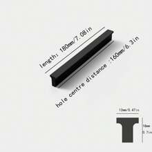 Fanruier 3PCS Modern Simple Handle Cabinet Door Handle European Light Luxury Cabinet Door Handle - Black - View 8