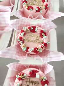 4Pcs Happy Mother's Day Acrylic Cake Topper - Shimmering Gold Cake Decorations, Reusable Laser-Engraved Decoration For Cakes, Dessert Tables & Mother's Day Celebrations.