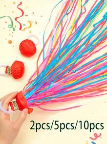[2/5/10 Pcs] Streamers Throw For New Year, Birthday, Wedding Decoration, Party Celebration Supplies Summer Gifts Beach Back To School School Supplies Room Decor