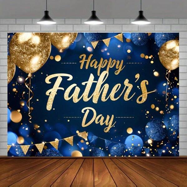 1 Happy Father's Day Background - I Love Dad Flash Photography Background, Suitable For Father's Day Party Decoration, Family Photo Booth, Thank You Dad Holiday Shirt Tie Hat Theme, Polyester Material, Multi-Purpose, Father's Day Gift