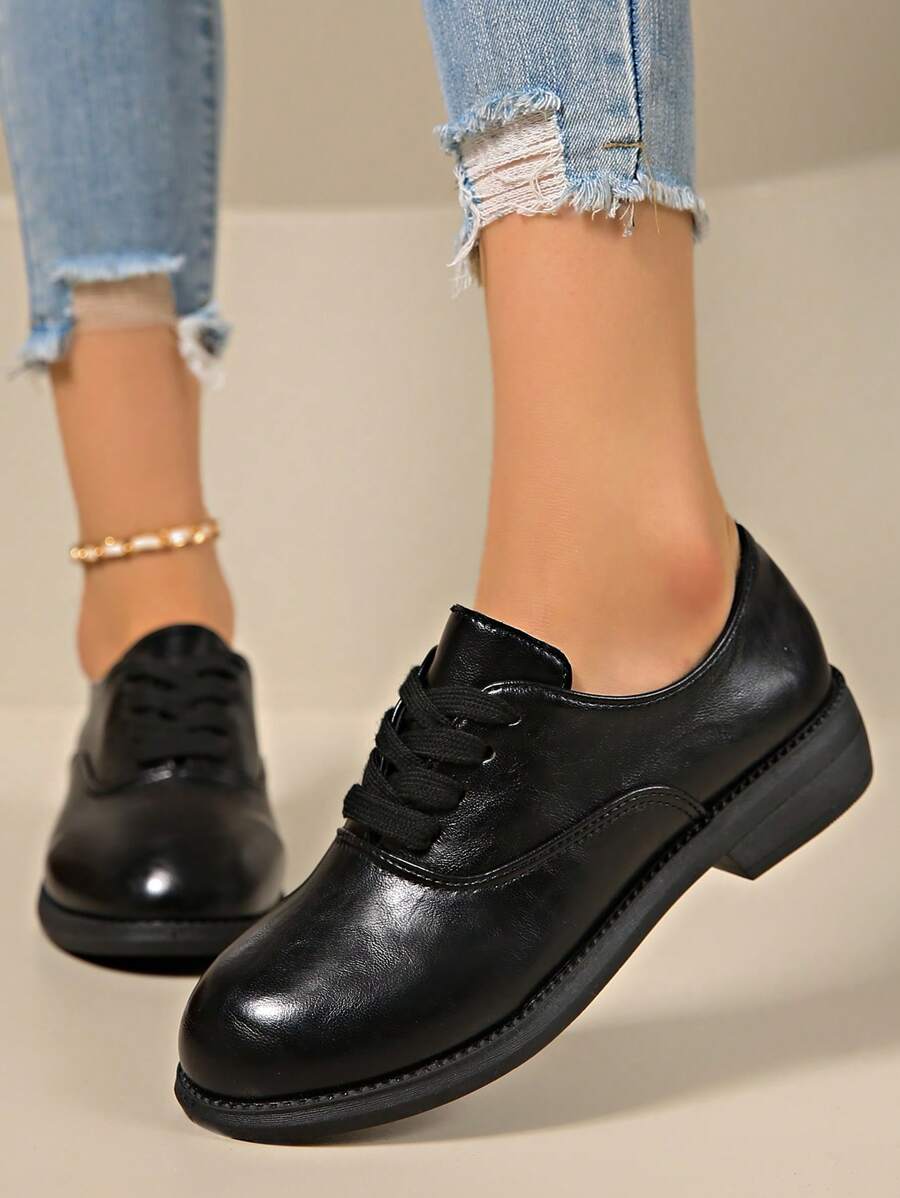 Women's Lace-Up Oxford Vintage Leather Shoes