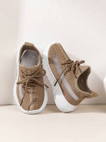 1 双男童秋季柔软透气低帮休闲运动鞋 - 卡其色 - 查看 5