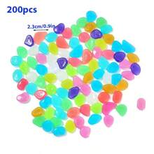 10pcs/50pcs/200pcs/500pcs/1000pcs Colorful Luminous Pebble Stones, Aquarium Decor, Glow-In-The-Dark Artificial Glowstone, Landscape Decoration, Garden Path, Aquarium Gravel (Random Color Shipped)