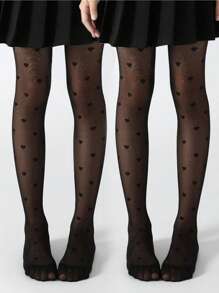 Women/Kids' 3D Heart & Floral Print Leggings/Knee High Socks - Multicolor - View 29