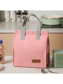 1pc Minimalist Lunch Bag, Reusable Insulated Tote Lunch Box, Large Capacity Bento Bag, Back To School, Outdoor Carrying Bag