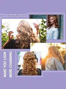 10pcs Flexible Heatless Hair Rollers - Bendy Twist Curling Rods For DIY Soft Foam Curls - Hair Styling Tools For All Hair Types(Random Color) - Multicolor - View 7