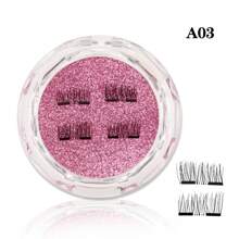 Waloshow 1 对 3D 磁性手工单磁睫毛，易于佩戴，高品质量子睫毛 - 黑色 - 查看 13