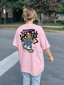 Camisa Camiseta alien et skate streetwear estampa over premium algodão Ref 2173 - Rosa Bebê - Visão 6