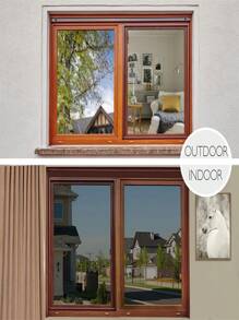 Film de confidentialité pour fenêtre à sens unique, teinte pour fenêtre. Réflexion miroir, blocage solaire, contrôle de la chaleur, protection UV. Permet de voir de l'extérieur mais pas de l'intérieur. Revêtement pour porte de bureau, noir et argent