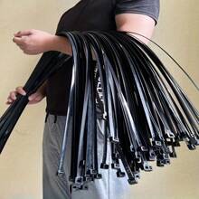 Heavy Duty Nylon Cable Ties, Self-Locking Extra Long Plastic Zip Ties, Black/White, Large, Strong