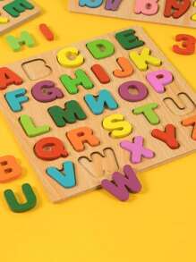 1/3pcs Wooden Digital Alphabet Geometric Building Blocks Hand Grab Board Toys Children's English Early Education Jigsaw Puzzle Toys Children's Digital Puzzle Building Blocks Early Childhood Education Wooden Matching Teaching Toys