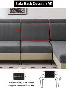 1件装毛绒天鹅绒沙发坐垫套，现代简约防滑面料，弹性加厚时尚沙发坐垫套，沙发毯，可机洗，防尘，防刮，适用于卧室、办公室、客厅L型沙发和1/2/3/4座组合沙发 - 深黑 - 查看 18