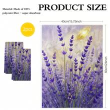 A Set Of 2pcs Dishwashing Towels, Designed With Purple Tulip Patterns, Machine Washable Polyester, Super Absorbent, Heat-Resistant, Suitable For Kitchen And Living Room Decoration, Especially For Hotel Restaurant Decoration And Cleaning