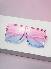 1 pieza cuadradas degradadas, montura de gafas de moda adecuada para uso diario, fiestas, festivales de música y viajes a la playa