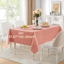 1/2 件装柔软缎面长方形桌布，57.87*102.36/120.08 英寸，适用于餐厅、节日晚宴、婚礼、派对、宴会桌，紫色（数量可选） - 純色 - 查看 22