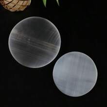 1pc Selenite Crystal Plate - Smooth Translucent White Stone With Blue Hues, Bohemian Style Home Decor & Gift For Valentine's Day, Christmas, Easter, New Year, Mother's & Father's Day, Graduation Season - White - View 5