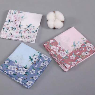 3 Stück Mode, zart & bequem unifarbene Taschentücher, praktisches schweißabwischendes Vintage-Stil weiches saugfähiges Taschentuch, kompakt & tragbar