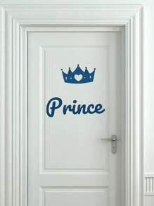 Wall Decals - PVC Self-Adhesive Removable "Prince" & "Princess" Crown Stickers For Kids' Room, Nursery, Or Playroom - Royal Theme Wall Decor For Boys & Girls - Multicolor - View 7