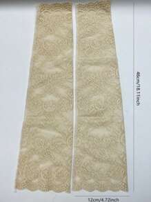 1 双女士时尚简约长款蕾丝袖套，透气轻薄袖套，新娘袖套，派对袖套，服装配饰