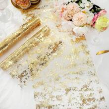 1 pieza Corredor de mesa brillante con malla metálica con purpurina para mesa de decoración de eventos, bodas, duchas nupciales, fiestas de cumpleaños