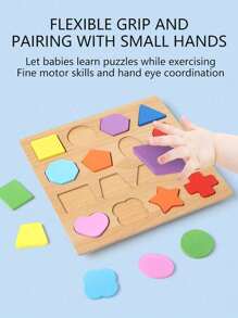 1/3pcs Wooden Digital Alphabet Geometric Building Blocks Hand Grab Board Toys Children's English Early Education Jigsaw Puzzle Toys Children's Digital Puzzle Building Blocks Early Childhood Education Wooden Matching Teaching Toys