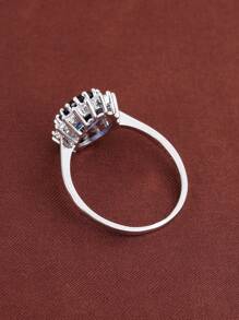 1 pieza Anillo con incrustaciones de zirconia de estilo de lujo