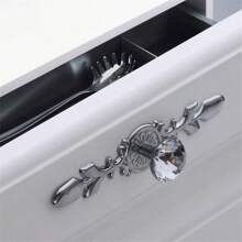 1 Pc Luxury Crystal Handles Zinc Alloy Single Hole Furniture Handle Cabinet Door Pulls Wardrobe Dresser Drawer Knobs Furniture Hardware