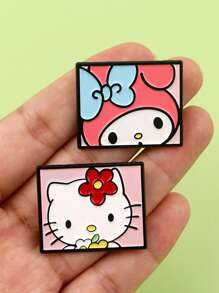 Sanrio 1 pièce d'accessoires de sac Hello Kitty de Sanrio. Décorations de sac de dessin animé mignon, broches de décoration de vêtements, badges, accessoires de sac à dos de vêtements, épingles, Hello Kitty, Cinnamon Dog, My Melody, Pudding Dog, Kuromi