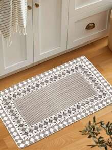 波西米亚风格设计编织地毯，矩形防滑门垫，柔软可洗地毯，短绒，涤纶，适用于客厅、卧室和入口