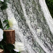 Lace Fabric In Multiple Sizes & Colors: 59inch*39.37inch /150cm*100cm /150cm*200cm /150cm*300cm /150cm*500cm Floral Rose Knitted Lace Fabric, Non-Stretch, Black, White, Beige, Sky Blue, Burgundy, Pink, Purple, For DIY Clothing, Wedding Dress, Sewing, Home Curtain, Door Curtain, Wedding Decor, Party Decor, Sports Festival Headpiece, Ribbon Decorations