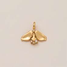 1Pc 18K Gold Plated Cute Charm Pendants For DIY Jewelry, Cherry, Lemon, Moon, Sun, Bow, Zirconia Crystal, Y2K Aesthetic Necklace Accessories