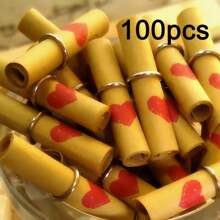 100 件迷你复古卷轴纸套装，0.98 英寸 X 2.36 英寸可书写邀请函，非常适合 DIY 工艺品、生日和圣诞节装饰