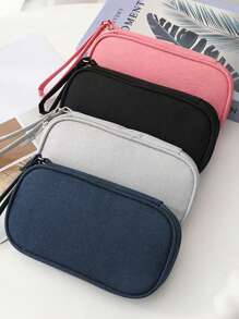 1pc Single-Layer Digital Organizer Bag, Portable Travel Electronics Organizer Pouch For Hard Drive, Power Bank, Headphones, Chargers, Phone Cases, Wireless Earbuds, Bluetooth Earphones, Ideal For Business, Travel, School, College, Office, Back To School Supplies Travel Essentials Travel Accessories Travel Must Haves - Multicolor - View 2