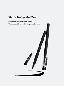 1 支/2 支/3 支/6 支/10 支黑色哑光凝胶墨水笔套装，0.5 毫米超细笔尖顺滑书写笔，防污，适用于办公和学校用品，签名笔，办公文具套装返校 - 彩色 - 查看 6