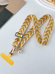 1 telefoonkoord met geborduurde wijnstok, lange crossbodyband met verstelbare hanger met imitatieparels, compatibel met en andere telefoons, unisex anti-verlies ketting, cadeau voor moeder, familie, vrienden, verjaardag, vakantie, telefoonhanger, telefoonketting