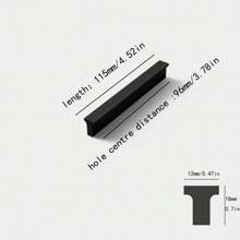 Fanruier 3PCS Modern Simple Handle Cabinet Door Handle European Light Luxury Cabinet Door Handle - Black - View 7