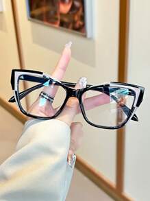 女士时尚猫眼老花镜，配彩色镜框，透明 +1.0 至 +4.0 处方镜片，适合阅读和电脑使用，轻质 PC 材质，设计优雅 - A - 查看 2