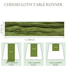 1pc Olive Green Macrame Table Runner, Bohemian Gauze Cheese Cloth Semi-Sheer Runner, Country Style Backdrop For Wedding Arch, Bridal Shower, Versatile Decor